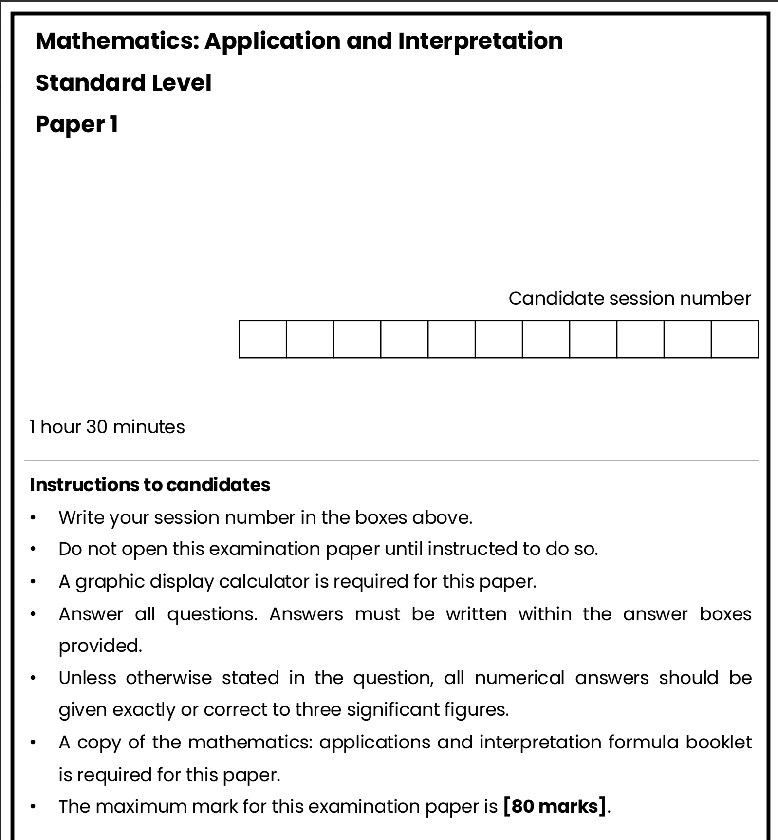 Cover image for IB Maths AI Unit 1 Exam - Paper 1