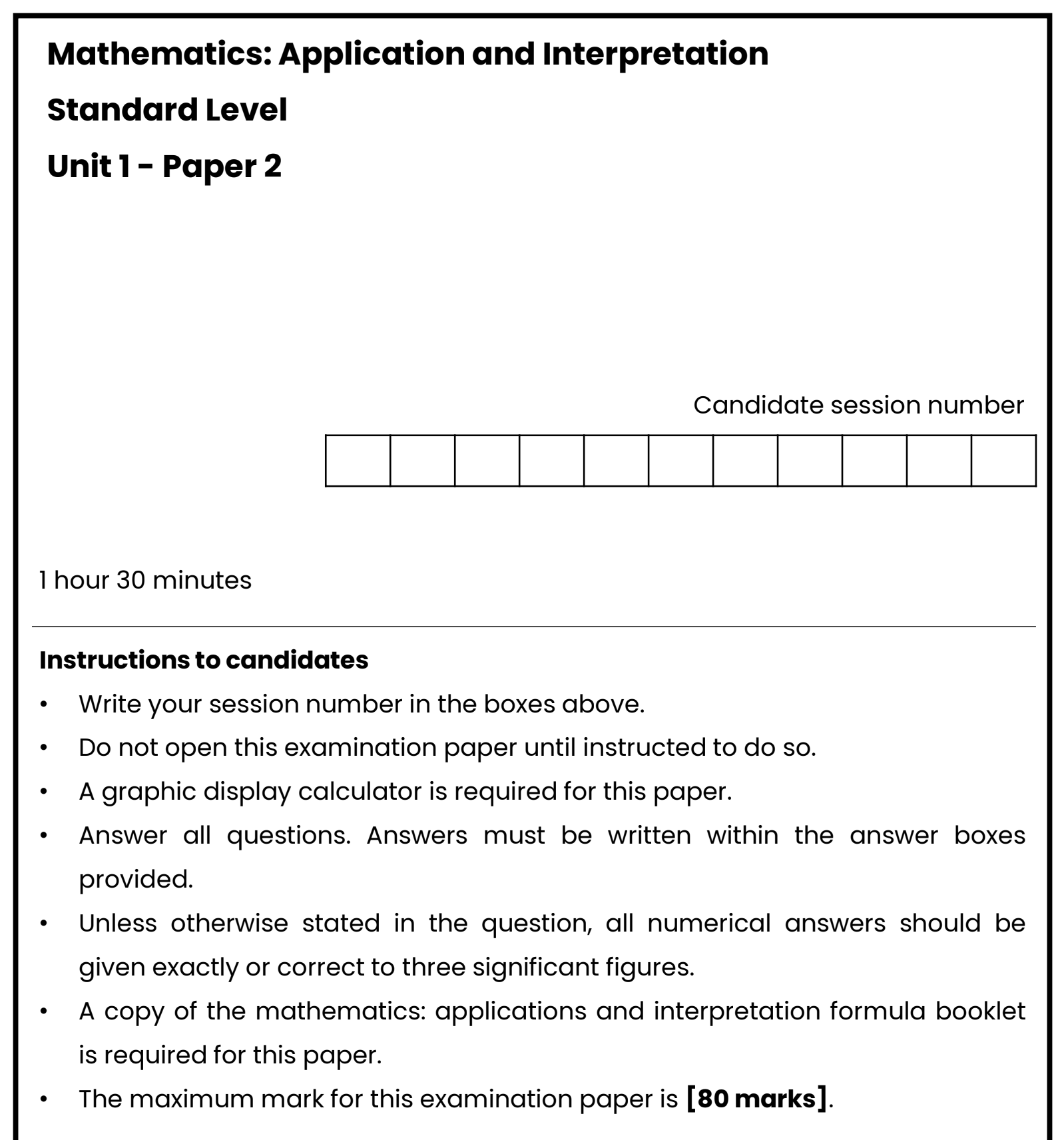 Cover image for IB Maths AI Unit 1 Exam - Paper 2